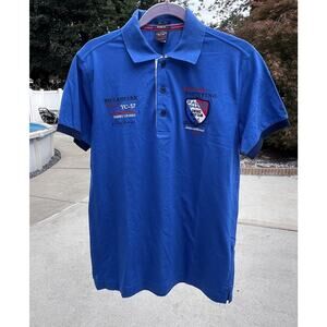 Paul Shark Yachting Polo Shirt Mens Size L Short Sleeve Royal Blue Patch Logo